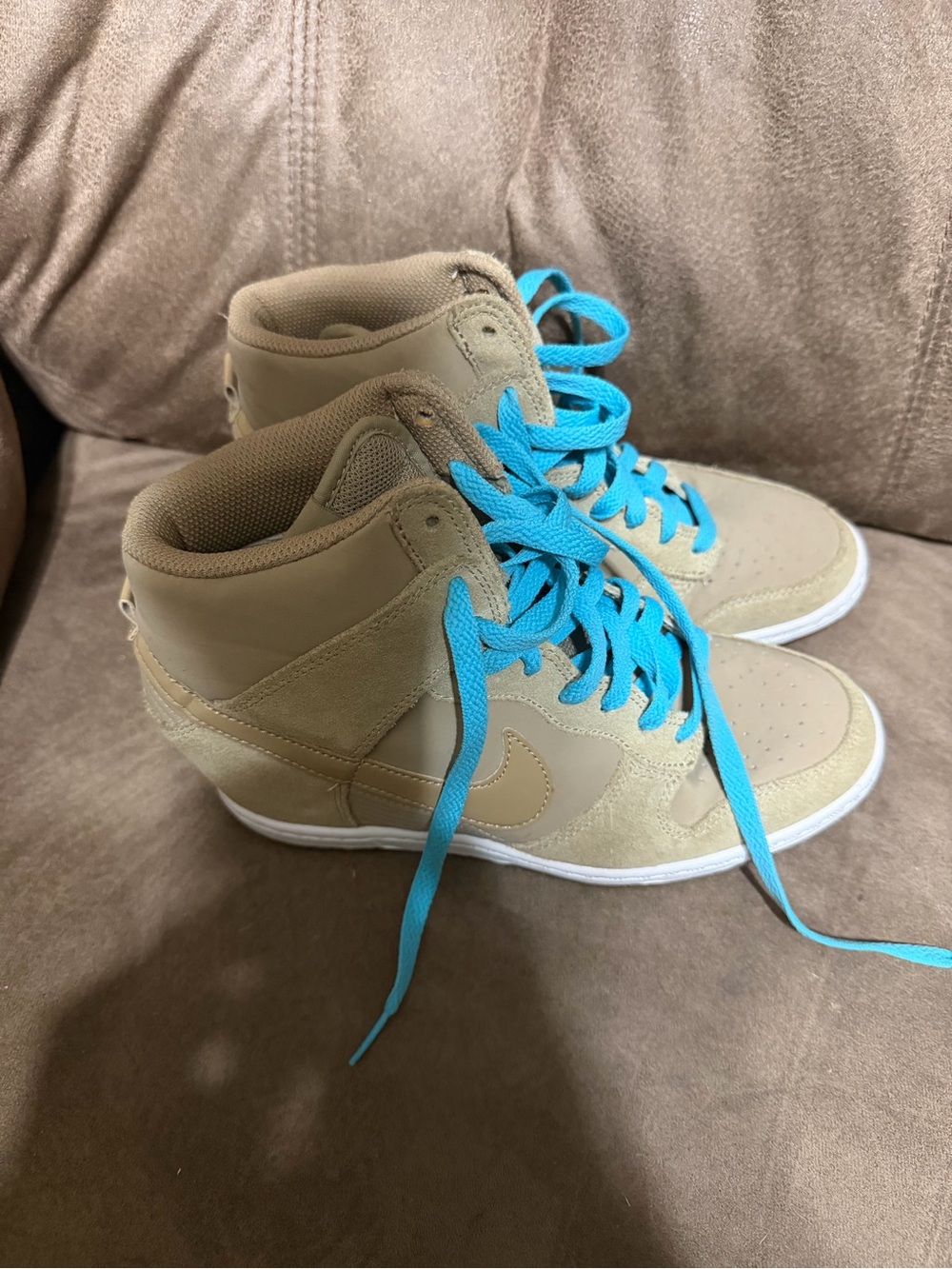 Nike Dunk Sky Hi Hidden Wedge Tan Desert Sneakers